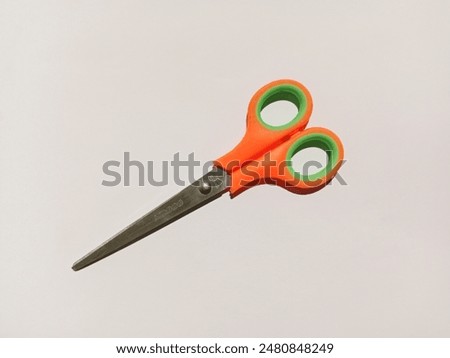 photo of scissors on white background, shaving scissors, paper scissors