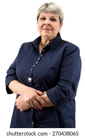 Photo Of Senior Woman On White Background