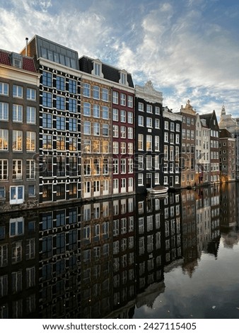 Similar – Image, Stock Photo Beautiful Architecture Of Dutch Houses On Amsterdam Canal In Autumn