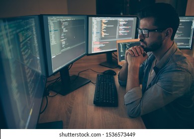 Photo of serious coder interested in critical errors failures arising remaining unknown until he started coding scripts by using java language
