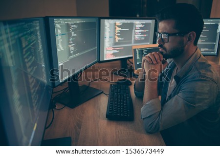 Photo of serious coder interested in critical errors failures arising remaining unknown until he started coding scripts by using java language