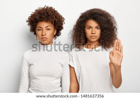 Similar – Image, Stock Photo Girl with a serious look and wet hair.