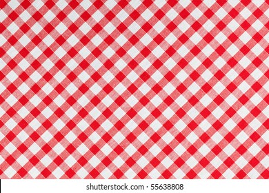 Photo Shot Of Checked Fabric , Tablecloth Texture