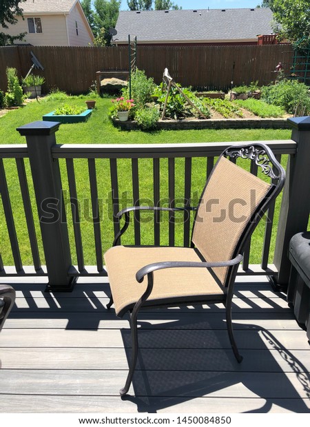 Photo Showing Single Chair On Patio Stock Photo Edit Now 1450084850