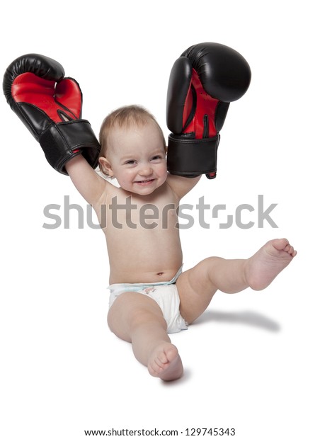 Photo Shows Little Baby Boxing Shoes 