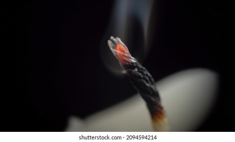Photo Of Smouldering Wick On Black Background