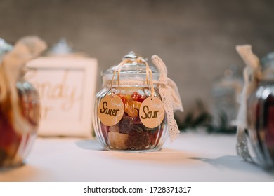 Photo Of Sour Gummy Bears Jars On A Table