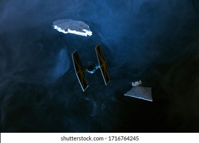 Photo Of Star Wars Tie Fighter, Millennium Falcon And Star Destroyer Shot On April 26 2020