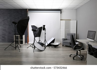 Photo Studio With Lightning Equipment