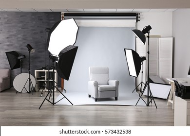 Photo Studio With Lightning Equipment