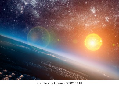 Photo Of The Sun In Space. Elements Of This Image Furnished By NASA.