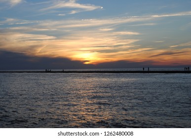 Photo Of The Sunset At Grand Haven State Park, Grand Haven Michigan. 