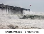 Photo taken amid sea spray and crashing waves as Hurricane Ike