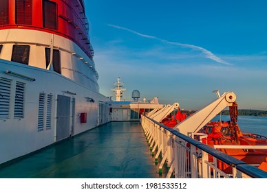 Photo Taken On A Ship Deck In The Sea