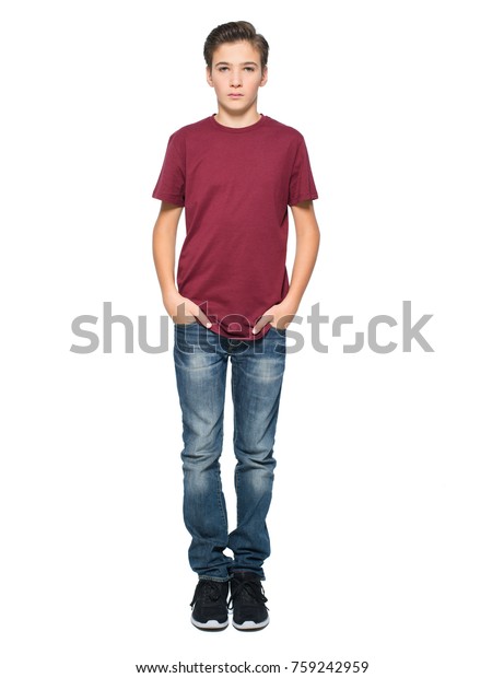 Photo Teenage Young Boy Posing Studio Stock Photo 759242959 | Shutterstock