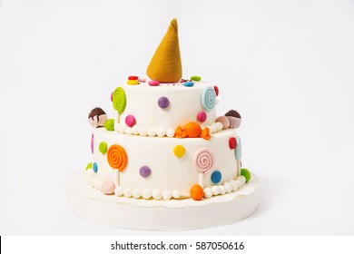 Photo Of Toy Cake On A White Background