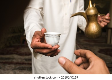 photo of traditional Arab coffee in mosque - Shutterstock ID 2019140159