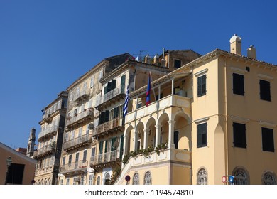 Photo Traditional Ionian Architecture District Old Stock Photo 