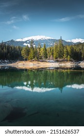 A Photo Of Trees And Nature In Caumasee Lake Near Flims, In The Grisons, Switzerland In Winter