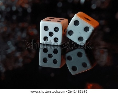 photo of two dice with shadow reflection the photo was taken using a smartphone