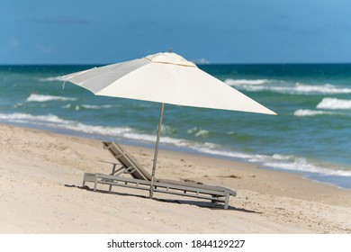 Photo Of Umbrella And Beach Chair No People In Scene