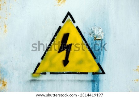 Photo warning sign of high electrical voltage.