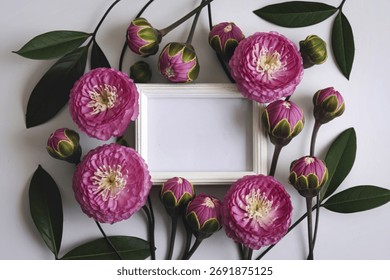 A photo of a white rectangular frame