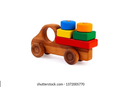 small wooden cars and trucks