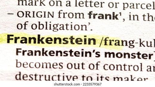 photo of the word frankenstein