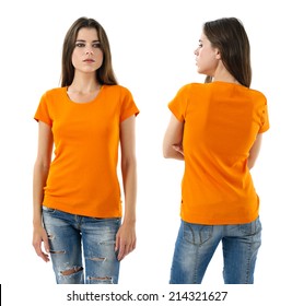 orange t shirt woman
