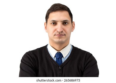 Photo Of Young Business Man On White Background