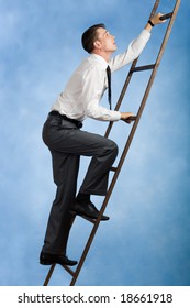 Man Climbing Ladder Images Stock Photos Vectors Shutterstock