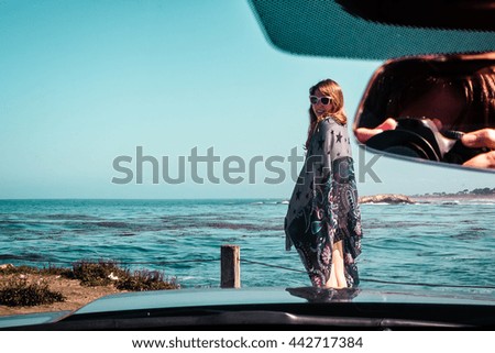 Photo of Young Girl near Pacific Ocean in California