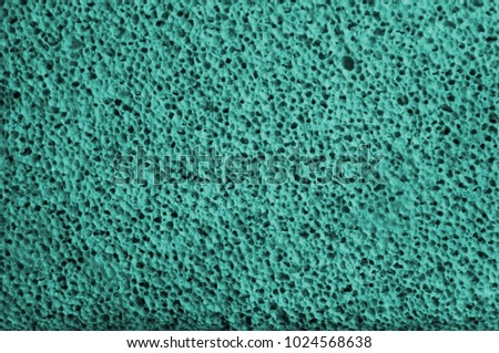 Photograph of artificial leather, Vivid Emerald Blue, coarse texture