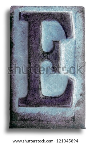 photograph blue rubber stamp letter e stock photo edit now