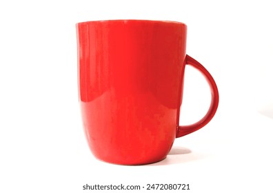 photograph of a bold red mug against a crisp white background. This minimalist image adds a touch of elegance to any modern space.  - Powered by Shutterstock