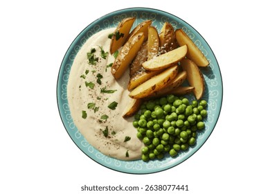 A photograph of a British-style comfort food plate
