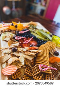 Photograph Of A Christmas Charcuterie Board.