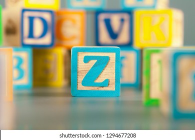 Photograph Of Colorful Wooden Block Letter Z