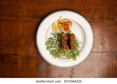 Photograph Delicious Indian Starter Food Chicken Stock Photo 1911064225