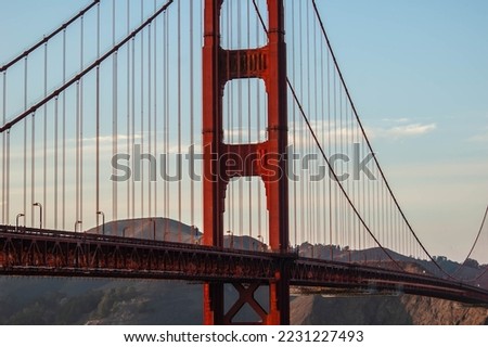 Photograph of the famous Golden Gate Bridge in San Francisco