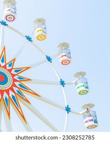 Photograph of the Ferris wheel ride, located in Sunset Park La Libertad, El Salvador. - Shutterstock ID 2308252785