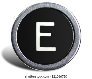 Photograph Of Old Typewriter Key Letter E