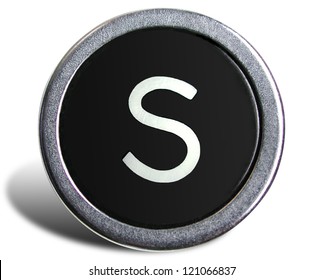 Photograph Of Old Typewriter Key Letter S