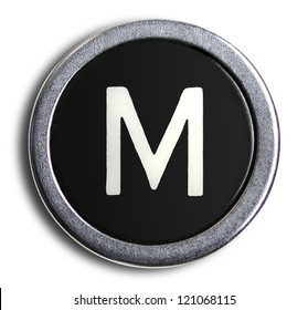 Photograph Of Old Typewriter Key Letter M