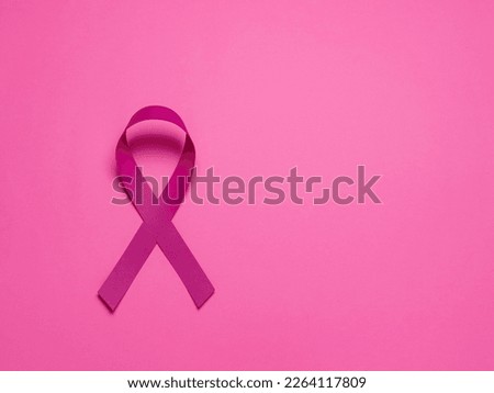 Photograph of the pink October campaign ribbon symbol of the fight against breast cancer