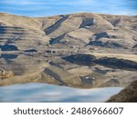 photograph of reflections in the Snake River west of Lewiston ID and Clarkston WA near Silcott Island