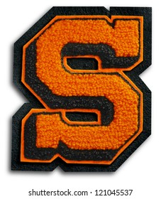 Photograph of School Sports Letter - Black and Orange S