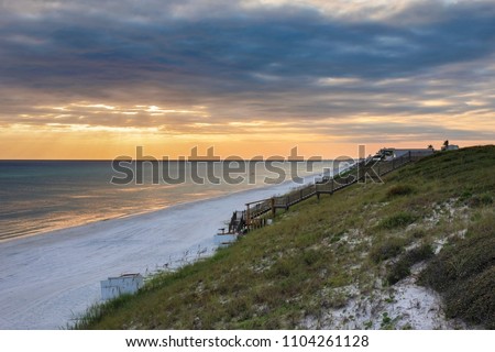 photograph of sunset scenic highway 30a in south walton on the emerald coast of florida Stock photo © 