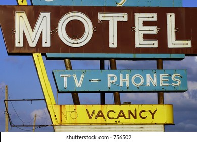 A photograph taken of a vintage motel sign in Oklahoma City.